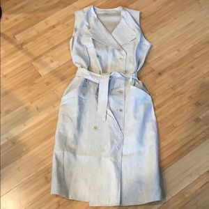 Luciano Barbers Flax Linen Sleeveless Shirtdress